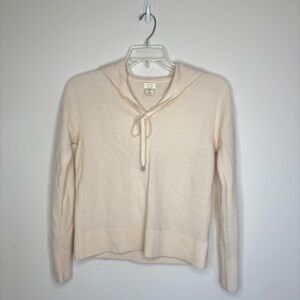 Aspen Extrafine Merino Wool Waffle Knit Hoodie Sweater Ivory Cream Small BN10